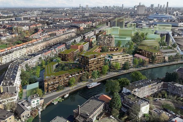 Het Glasfabriekterrein met impressie van de nieuwbouw